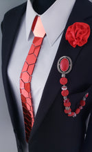 Load image into Gallery viewer, Red Mirror Acrylic Hexagon Necktie
