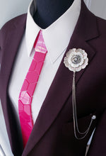 Load image into Gallery viewer, Pink Shiny Acrylic Hexagon Necktie
