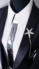 Load image into Gallery viewer, Black Mirror Acrylic Hexagon Necktie
