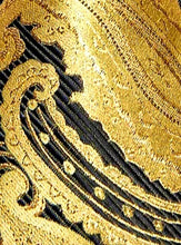 Load image into Gallery viewer, Men&#39;s Gold Black  Silk Necktie Pocket Square Set
