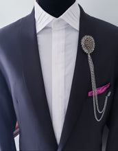 Load image into Gallery viewer, Crystal Rhinestones Lapel Pin with Chains
