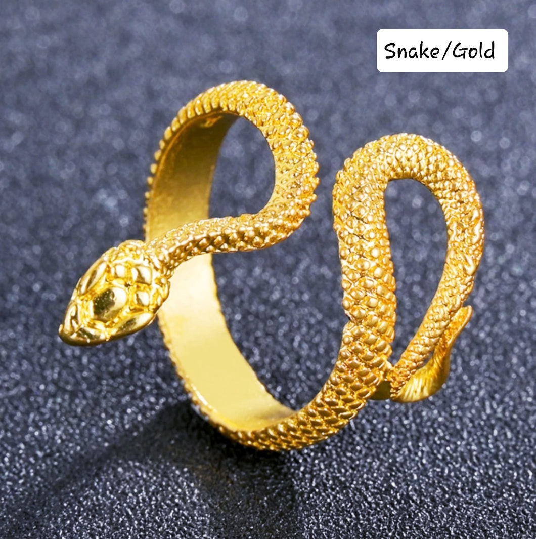 Adjustable Metal Snake Tie Ring