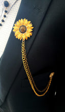 Load image into Gallery viewer, Sunflower Lapel Chain Pin
