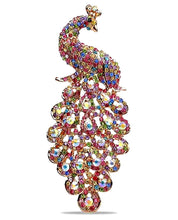 Load image into Gallery viewer, Crystal Peacock Brooch (Large) Pin
