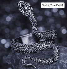 Load image into Gallery viewer, Adjustable Metal Snake Tie Ring
