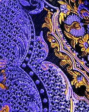 Load image into Gallery viewer, Purple Gold Necktie Pocket Square Cufflink Set
