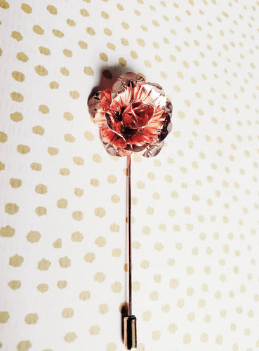 Rose Flower Metal Gold Brooch Lapel Pin