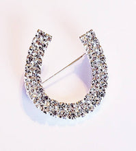Load image into Gallery viewer, Crystal Horseshoe Lapel Brooch Pin
