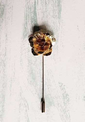 Metal Rose Flower Lapel Pin
