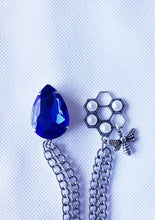 Load image into Gallery viewer, Blue Crystal Lapel Pin 
