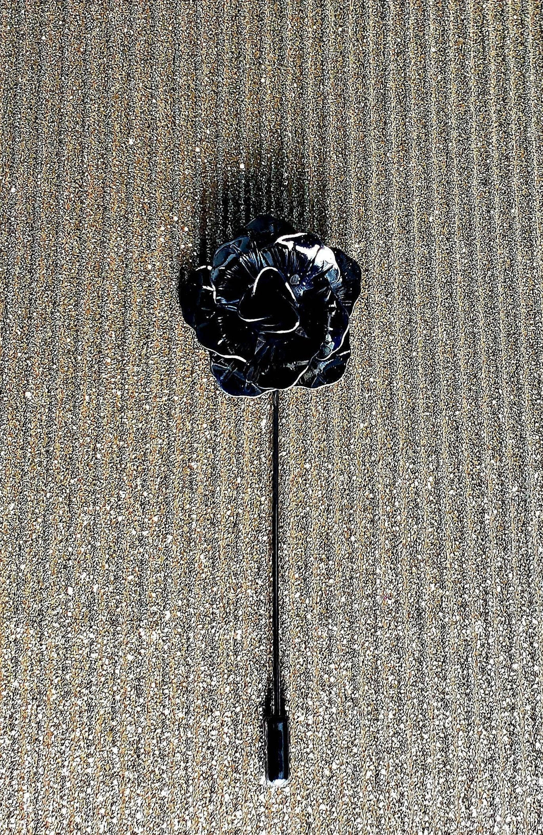 Black Rose Flower Metal Brooch Lapel Pin