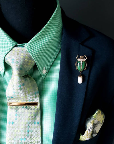 Green Insect Lapel Brooch Pin