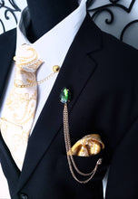 Load image into Gallery viewer, Emerald Green Crystal Lapel Pin
