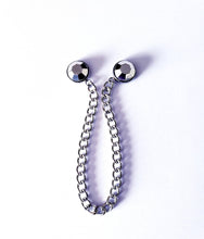 Load image into Gallery viewer, 12x12mm Silver Faceted Collar Chain Pin
