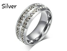 Load image into Gallery viewer, Titanium Stainless Steel Diamond CZ Tie Rings
