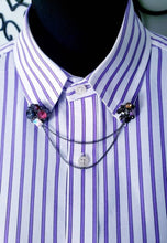 Load image into Gallery viewer, Crystal Cluster Collar Pin with Collar Chain
