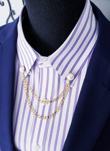 Load image into Gallery viewer, Pearl Double Chain Collar Pin 
