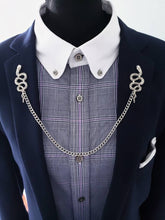 Load image into Gallery viewer, Snake Lapel Pin with Cardigan Chain
