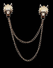 Load image into Gallery viewer, Wolf Collar Chain Pin
