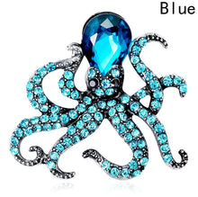 Load image into Gallery viewer, Crystal Octopus Lapel Pin 
