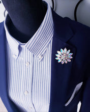 Load image into Gallery viewer, AB Crystal Flower Lapel Brooch Pins
