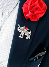Load image into Gallery viewer, Stunning Elephant Crystal Brooch Lapel Pin

