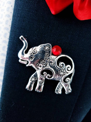 Stunning Elephant Crystal Brooch Lapel Pin