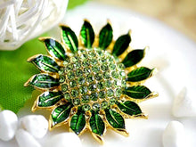 Load image into Gallery viewer, Crystal Sunflower Lapel Brooch Pin
