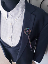 Load image into Gallery viewer, Multi-colored Chains and Pearl Lapel Pin

