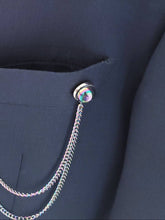 Load image into Gallery viewer, Multi-colored Chains and Pearl Lapel Pin
