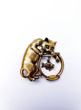 Load image into Gallery viewer, Bad kitty Cat &amp; Fish Brooch Pin
