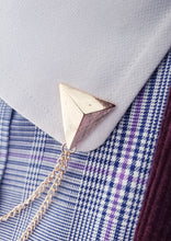 Load image into Gallery viewer, 3D Triangle Collar Pin with Chain 

