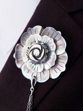 Load image into Gallery viewer, Natural Shell Flower Lapel Pin
