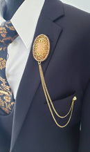 Load image into Gallery viewer, Snake Eye Lapel Pin with Gold Pearl
