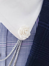 Load image into Gallery viewer, Flower Collar Pin with 3 Gold or Silver Chains 
