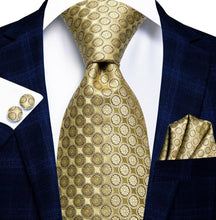 Load image into Gallery viewer, Men&#39;s Gold Floral Silk Necktie Set
