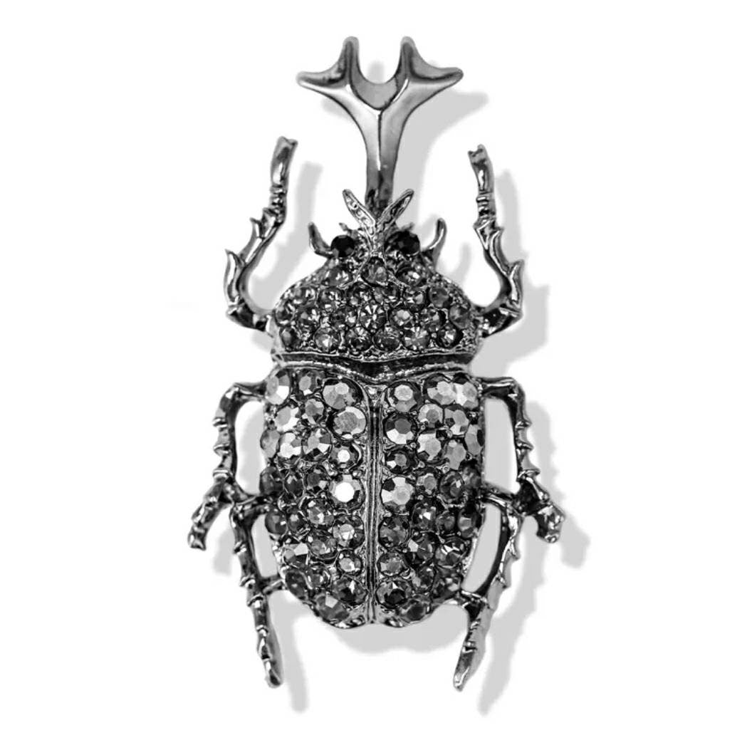 Eye-Catching Crystal Beetle Brooch Pin