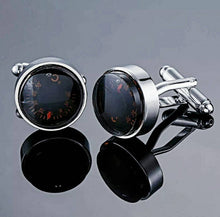 Load image into Gallery viewer, Retro Patterned Temperature Cufflinks
