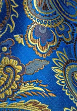 Load image into Gallery viewer, Men&#39;s Blue Gold Floral Silk Necktie Set

