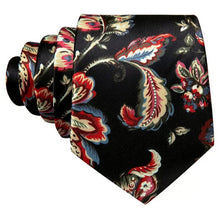 Load image into Gallery viewer, Men&#39;s Black Silk Necktie Square Cufflink Set
