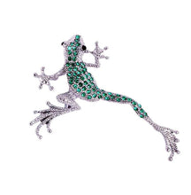 Load image into Gallery viewer, Green Rhinestones Crystal Frog Brooch Lapel Pin

