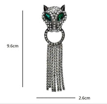 Load image into Gallery viewer, Crystal Panther Green Eyes Brooch Pin
