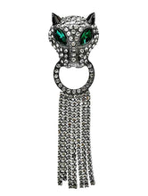 Load image into Gallery viewer, Crystal Panther Green Eyes Brooch Pin
