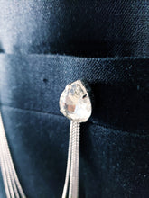 Load image into Gallery viewer, Crystal Lion Lapel Pin with 4 Silver Chains
