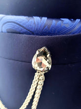 Load image into Gallery viewer, Crystal Rhinestones Lapel Pin with Silver Chains
