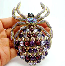 Load image into Gallery viewer, Crystal Rhinestones Spider Brooch Pin
